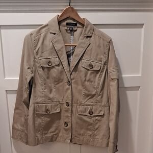 Lands' End Khaki Lightweight Utility Jacket, M